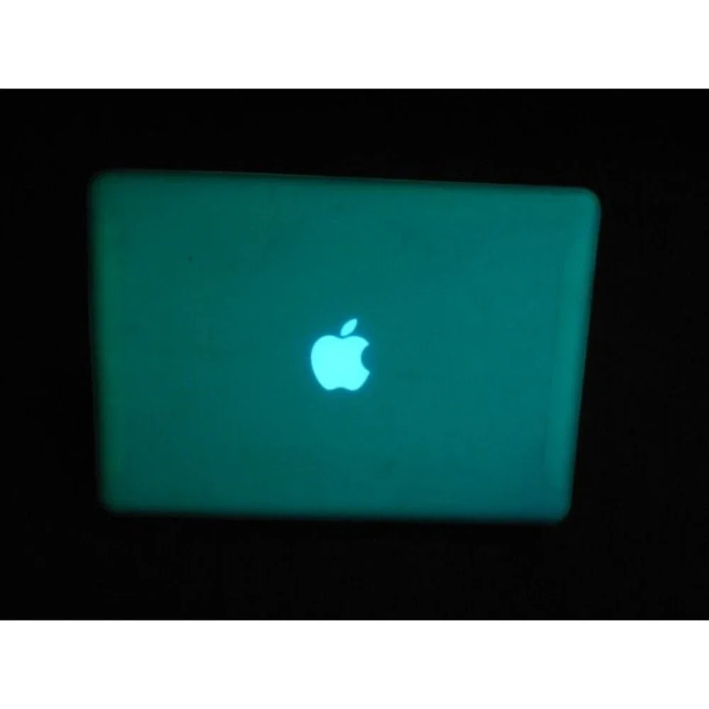 Macbook Unibody With Blue Protectice Case